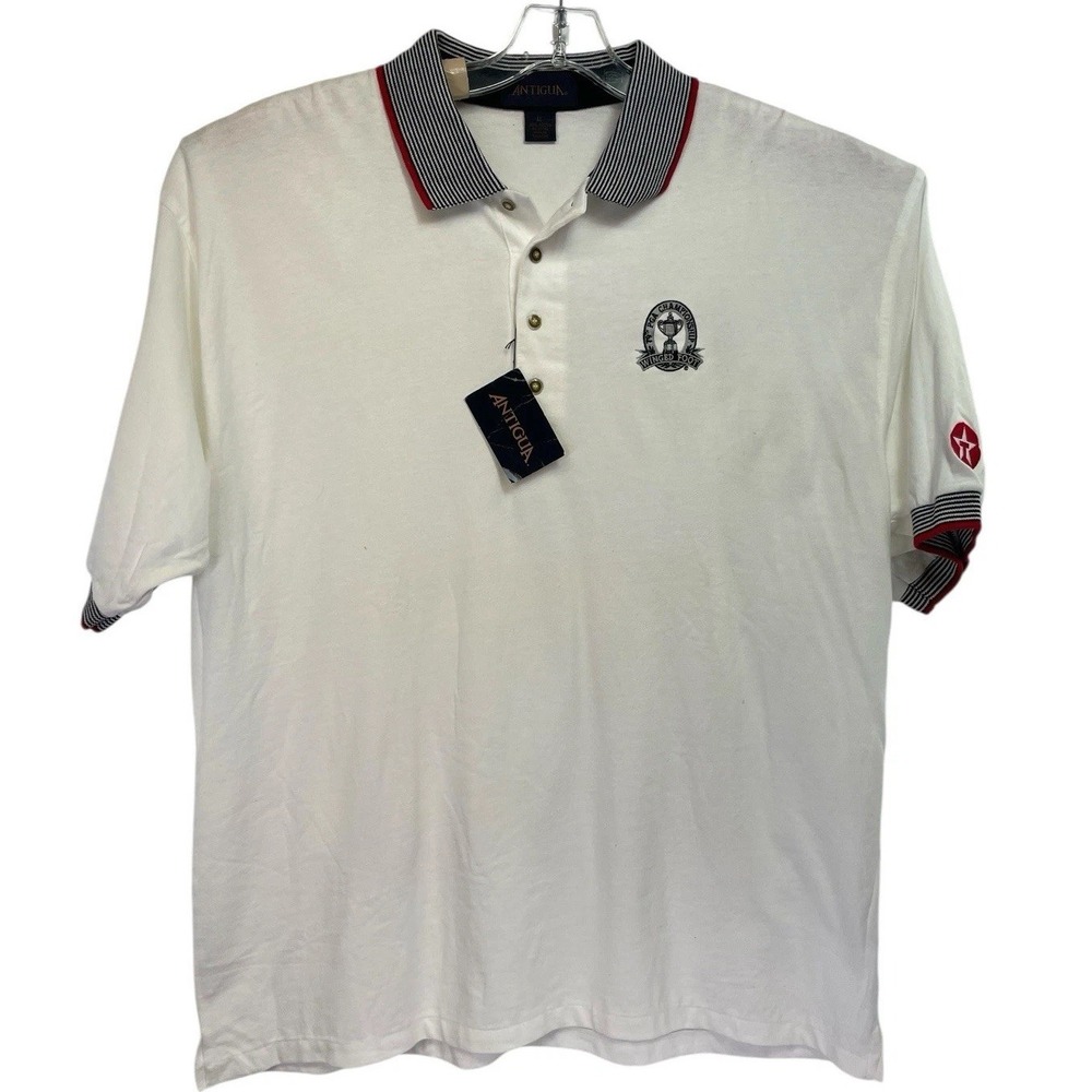 WingFoot 79 PGA Championship/Antigua‎ Mens Sz XL White Polo Shirt (U44) NWTs